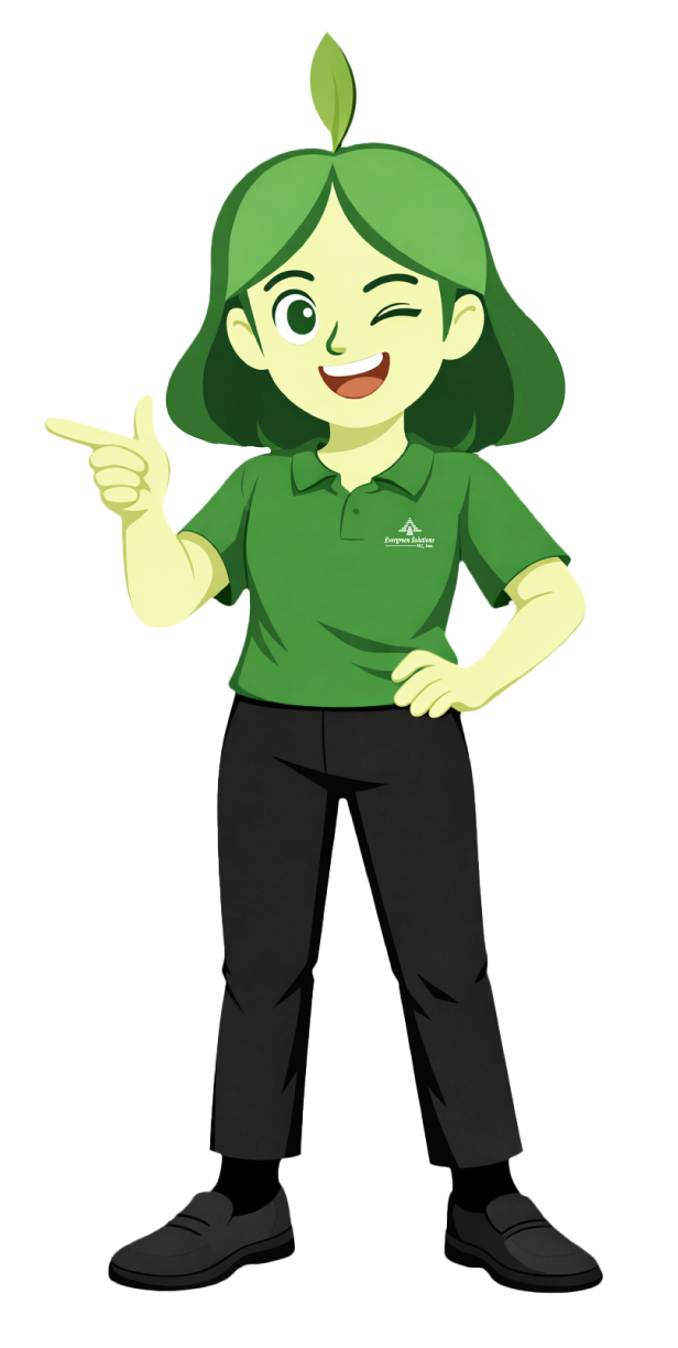 EVE Green — Evergreen Solutions mascot